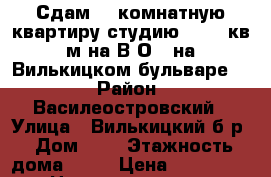 Сдам  1-комнатную квартиру-студию  28,80кв.м на В.О.  на Вилькицком бульваре.  › Район ­ Василеостровский › Улица ­ Вилькицкий б-р › Дом ­ 6 › Этажность дома ­ 18 › Цена ­ 19 000 -  Недвижимость » Квартиры аренда   